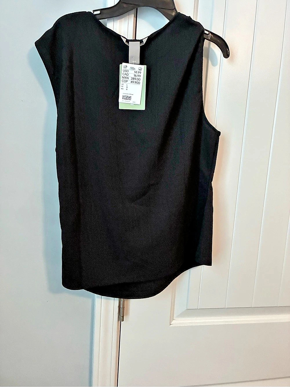 H&M Draped Sleeveless Top Black